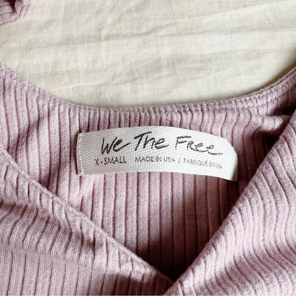 We The Free - Pink Wrap Around Crop Top with Ties - Sz. XS - Picture 5 of 6